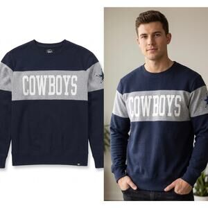 '47 Brand Dallas Cowboys Colorblock Fleece Crewneck Sweatshirt XL